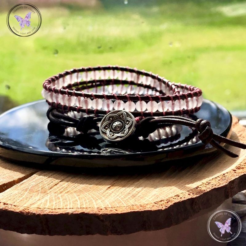 Rose Quartz 4mm Double Wrap Bracelet